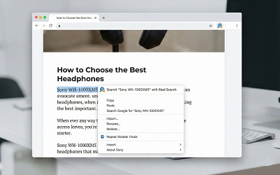 Context Menu Feature
